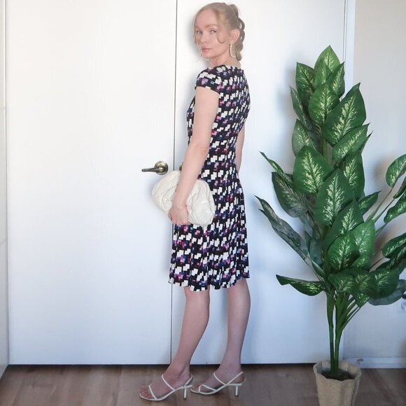 Eliza J. Cap Sleeve Geometric Print A-line Mini Dress Size 0P - Picture 7 of 15